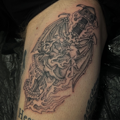 Black and grey tattoo Holstebro